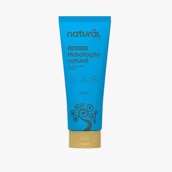 Shampoo Natural com Óleo de Coco e Argan 237 ml