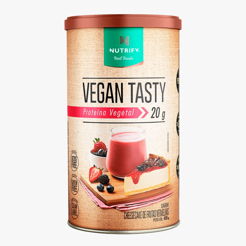 Vegan Tasty Nutrify Cheesecake de Frutas Vermelhas – Proteína Vegetal | 420 g