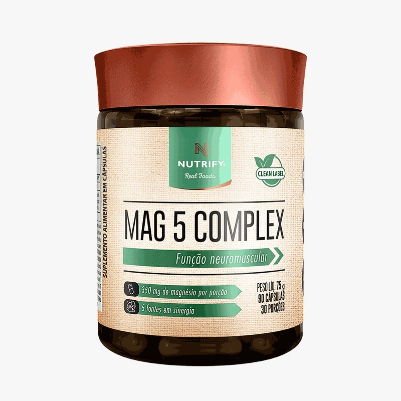 Mag 5 Nutrify – Mix de 5 Formas de Magnésio | 90 Cápsulas